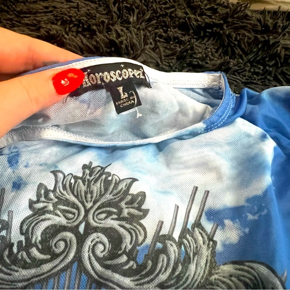 NWOT Rare Horoscopez Dolls Kill Micro Mesh Long Sleeve Shirt - Picture 4 of 4